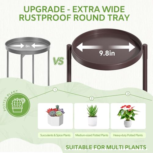 iDavosic.ly 5 Tier Large Plant Stand Indoor, 10 Inch Wide Tall Corner Metal Plant Stands Outdoor for Multiple Plants, Folding Tiered Flower Display Holder Rack Shelf, Violet Bronze - color: Violet Bronze, size: 5 Tiers