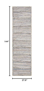 SAFAVIEH Cape Cod Collection 2'3" x 12' Natural/Blue CAP250A Handmade Flatweave Jute Entryway Foyer Living Room Kitchen Runner Rug - size: 2'3" x 12' (Runner)