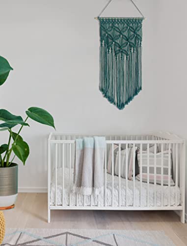 Winterdemoon Handmade Cotton Home Decor Macrame Wall Hanging Deep Green - color: Deep Green