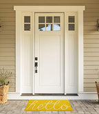 DII Hello Coir Fiber Doormat Non-Slip Durable Outdoor/Indoor, Pet Friendly, 17.5x29.5, Yellow - color: Yellow