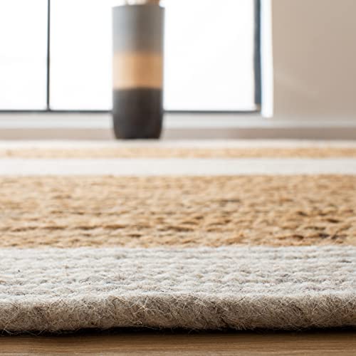 SAFAVIEH Braided Collection 3' Round Beige / Natural BRD910B Handmade Country Cottage Reversible Jute Area Rug - color: Beige/Natural, size: 3' (Round)