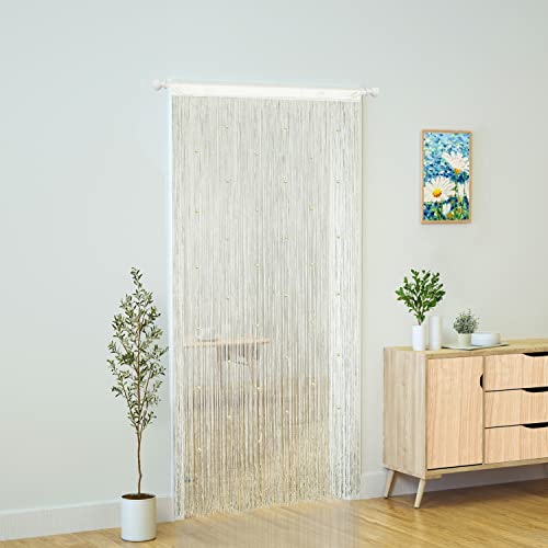 YaoYue Doorway String Curtain Door Curtains,Boho Hippie Hanging Fringe Room Divider for Patio Bedroom Closet Kitchen Laundry,Room Window Wall Door Decor(39×79in/100×200cm,Beige) - color: Beige, size: 39"W x 79"L (Pack of 1)