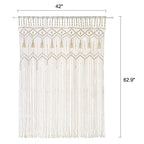 Mkono Macrame Curtain Large Boho Woven Wall Hanging Window Curtains Handmade Bohemian Decor for Window Doorway Closet Wedding Backdrop Arch Bedroom Living Room Apartment, 42''Wide x 62.9''Long - size: 42"W x 62.9"L