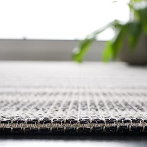 SAFAVIEH Augustine Collection Runner Rug - 2' x 9', Ivory & Black, Cotton Stripe Fringe Design, Non-Shedding & Easy Care, Ideal for High Traffic Areas in Living Room, Bedroom (AGT501Z) - color: Ivory/Black, size: 2' x 9' (Runner)