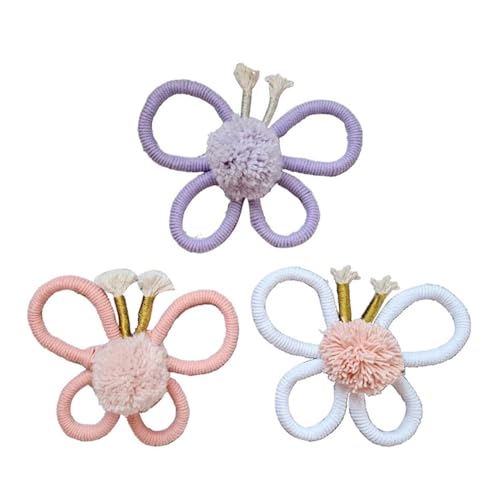 Woven Wall Decor, Cotton Bohemian Butterfly Shaped Wall Hanging Plaque Flower Room Wall Signs for Home Nursery Bedroom Farmhouse Bathroom Decorations
