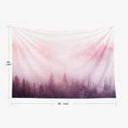EMMTEEY Misty Forest Wall Tapestry, 80x60in, Pink Tapestry for Bedroom, Dorm, Living Room Decor