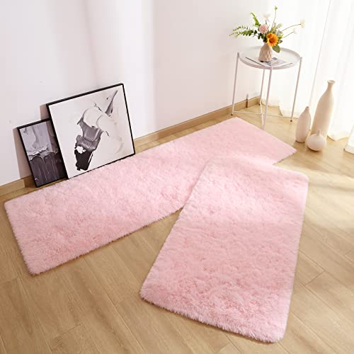 Chicrug Soft Runner Rug for Bedroom Living Room Plush Fluffy Rugs 2x4 Feet, Shag Furry Runner Rug Carpet Non Shedding for Nursery Children Kids Girls Room Home Decorative, Pink - color: Pink, size: 2' x 4' (Runner)