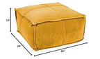 Creative Co-Op Goldenrod Square Cotton Velvet Pouf - color: Goldenrod