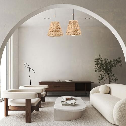 Clip-On Chandelier Lamp Shades Cone Horsetail Lamp Shades Replacement Clip on Lamp Shade for Floor Lamp Pendant Light Wall Sconces, Light Wood - color: Light Wood