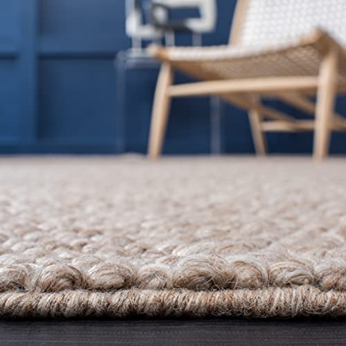 SAFAVIEH Natura Collection Runner Rug - 2'3" x 8', Brown, Handmade Wool Blend, Textured Design, Ideal for Hallway, Bedroom, Foyer (NAT620T) - color: Brown, size: 2'3" x 8' (Runner)