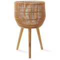 Casafield Indoor Planter with Stand, Natural Floor Planter with Wood Legs, Large Plant Pot Cover with Liner for Houseplants, Flower Pots and Trees - color: Natural With Natural Legs