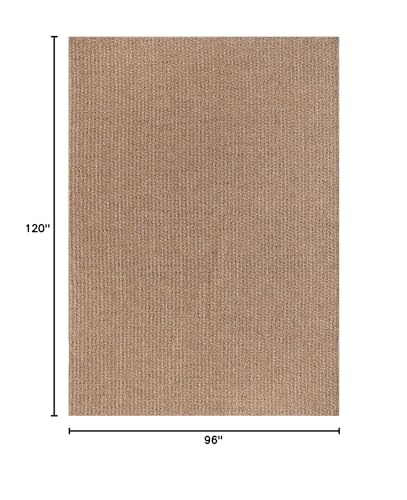 Easy Jute Rug 8x10 Indoor Outdoor Natural Rugs Solid Fiber Rug Woven Area Rug Boho Easy Clean Inside Carpet for Living Room Bedroom Dining Room Hallway or Outdoor Patio Porch (8 X 10 Natural) - color: Natural/Beige, size: 8' x 10' (Rectangular)