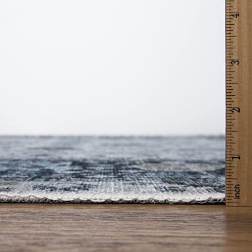 Bloom Rugs Washable Non-Slip 2x3 Rug - Navy Blue Traditional Bordered Area Rug for Living Room, Bedroom, Dining Room, and Kitchen - Exact Size: 2' x 3' - color: Navy Blue, size: 2' x 3' (Rectangular)