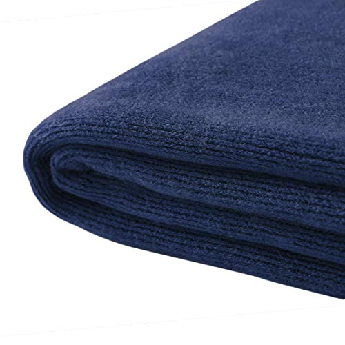 Homiest Decorative Knitted Throw Blanket with Fringe Soft & Cozy Tassel Blanket for Couch Sofa Bed (Navy Blue, 50x60) - color: Navy Blue, size: 50" x 60"