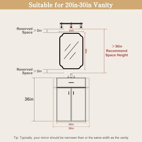WallBeyond 20" x 30" Wood Mirror Rounded Corner Arch Wall Mirror with Wood Frame for Entryway, Living Room or Bedroom Home Decor [20" x 30" Natural Color] - color: Natural a, size: 30"L x 20"W
