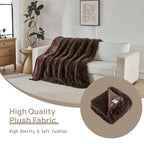Luxury Fluffy Faux Fur Throw Blanket,Thick Fluffy Silky Fuzzy Cozy Blanket,Plush Blankets for Couch, Sofa, Chair, Bed-Brown,50x60 Inches - color: Brown, size: Throw (50" x 60")