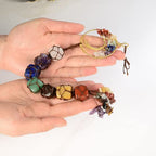 2 Pieces of 7 Chakras Healing Crystals and Tree of Life Wall Hanger Tumbled Gemstones Meditation Hanging Ornament Christmas Tree Memorial Hanging Pendant (Style 2) - color: A-style 20