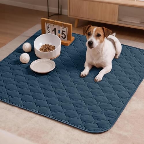 gogobunny 100% Double-Sided Waterproof Dog Bed Cover Pet Blanket Sofa Couch Furniture Protector for Puppy Large Dog Cat, Reversible (30x30 Inch (Pack of 1), Dark Blue/Light Blue) - color: Dark Blue/Light Blue, size: 30x30 Inch (Pack of 1)