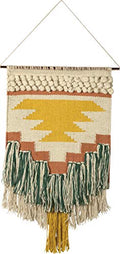 Primitives by Kathy Gypsy Hand Woven Wall Hanging, 14" x 25", Yellow/Green, 8541857714 - size: 25"L x 14"W