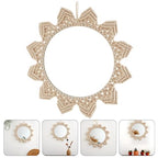 PRETYZOOM Bohemian Style Round Hanging Mirror Woven Cotton Rope Elegant Wall Decor for Bedroom Bathroom Living Unique Handmade Design for Rustic and