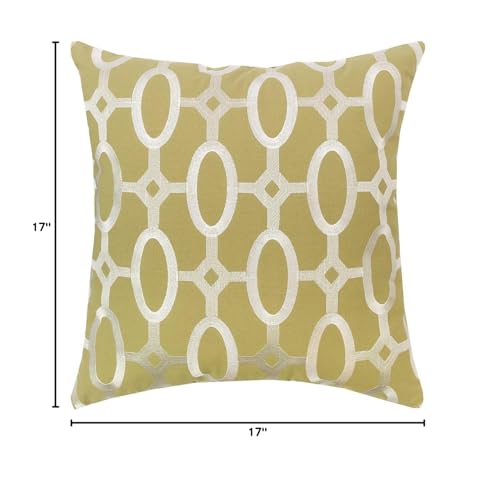 C&F Home Cream On Green Tufted Decor Decoration Throw Pillow 17" x 17" for Sofa Couch Or Bed 17" x 17" Green