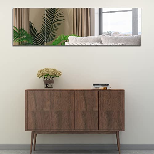 Ruomeng Full Length Wall Mirror Tiles, Gym Mirrors 12" x 15" x 4Pcs Square Wall Mounted Mirror, Frameless Mirror Tiles for Home Gym, Bedroom, Door - size: 15"x12"-4pcs