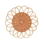 LEIQI Handwoven Rattan Round Flat Wall Basket Nordic Styles Artisanal Weave Hanging Wall Decors for Living Room - size: D