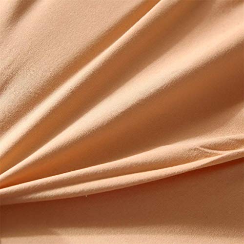 Feelyou Pinch Pleated Comforter Cover Set Queen Pintuck Bedding Set Soft Pintuck Tufted Duvet Cover with 2 Pillow Shams Luxury Microfiber Quilt Cover Solid Champagne Breathable Zipper 3 Pieces - color: Champagne, size: Queen