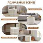 Tiita Floral Pouf Ottoman, Foot Stools Ottoman with Foam Chunk Filling, Puff Foot Rest for Couch, Living Room, Kids Room, Cream - color: Flower Beige
