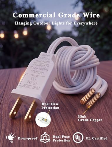 Abeja 25FT Outdoor White String Lights, G40 Globe Patio Lights with 27 Clear G40 Bulbs, Waterproof Hanging Outdoor Light for Backyard Porch Balcony Party Decor - White Wire - color: 25FT Amber White-White, size: 25FT