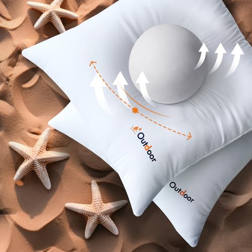 MIULEE Pack of 2 12x20 Outdoor Waterproof Throw Pillow Inserts, Decorative Water-Resistant Pillow Cushion for Patio Garden - size: 12x20 Inch (Pack of 2)