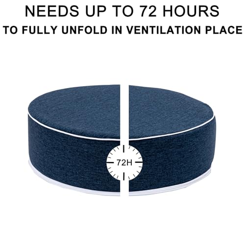 Round Floor Cushions - 20" x 6" Indoor-Outdoor Flexible Seating for Home Decor, Picnics, Yoga Studios & Meditation Spaces Modern Foam-Filled Meditation Cushion (1, Navy Blue, 20x20x6 Inches) - color: Navy Blue