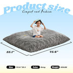 Hobestluk 3 in 1 Bean Bag Chair Giant Bean Bag Chairs for Adults with Plaid Cover Convertible Bean Bag Floor Cushion with Machine Washable Cover for Living Room (Plaid Grey) - color: Cloud Grey