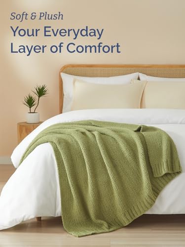Sage Throw Blanket - Super Soft Throw for Couch, Bed, Sofa, Chair - Lightweight, Warm, Double Sided Knit - All Season Cozy, Fuzzy, Anti-Static Microplush Blanket for Women, Bedroom, Home Decor, 50x60 - color: 04 - Sage