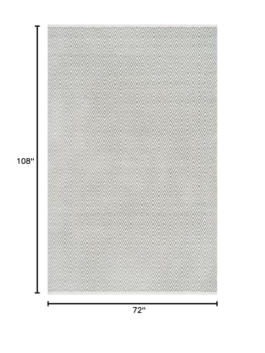 SAFAVIEH Boston Collection 6' x 9' Grey BOS682E Handmade Flatweave Cotton Area Rug - color: Grey, size: 6' x 9' (Rectangular)