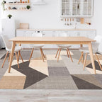 HOMFINE Washable Modern Area Rug - Geometric Style 5x7 Rugs for Living Room, Bedroom, Machine Washable Rug Soft Non Slip Non Shedding Area Rug - Grey Brown, 5'x7' - color: Grey/Brown, size: 5' x 7' (Rectangular)