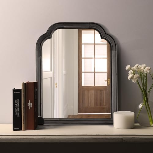 WallBeyond Wood Bathroom Mirrors for Wall Mounted, 16" x 20" Rustic Wood Frame Wall Mirrors Decorative for Living Room or Bedroom Vanity Mirror (Black) - color: Black B, size: 20"L x 16"W