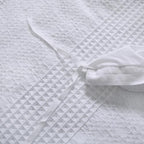 YINFUNG Waffle Duvet Cover 100% Cotton Queen White Textured Waffle Weave Knit Striped Tufted Geometric Bedding Set Crisp White Farmhouse Hotel 90x90 - color: White, size: Queen