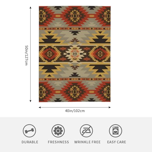 HGOD DESIGNS Aztec Blanket American Southwest Print Throw Soft Warm Lightweight Blanket for Women Birthday Christmas, Home Living Room Decor 40"x50" - color: Aztec, size: 40x50 inch