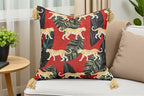 VAGMINE Throw Pillow Cover 20x20 – Animal Printed Poly-Cotton Square Accent Cushion Cover with Tassels – Madhuban Cheetah - color: Madhuban Cheetah, size: 20" x 20" (Pack of 1)