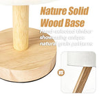 LALISU Small Table Lamp for Bedroom, Nightstand Lamp Linen Lampshade Bedroom Wood Base Small Bedside Lamp for Night Stands, Desk Lamps for Reading Living Room, Office (LED Bulb Included) (Wood Base) - color: Beige Shade+Wood Base
