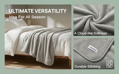 Fleece Throw Blanket 50" x 70" - Soft Cozy Polyester Plush Blanket, Lightweight Warm Throw for Couch Bed Sofa Chair, All Season Use, Grey - color: Grey