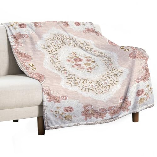 Boho Floral Pink Throw Blanket,Vintage Elegant Country Rustic Farmhouse Pattern Soft Throw Blanket for Couch Sofa Camping Office Travel Home Bedroom Decor All Seasons 30"x40" - color: Boho-20, size: 30x40in