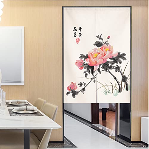 Japanese Noren Doorway Curtain Tapestry Traditional Chinese Peony Painting Door Curtain Kitchen Bistro Home Decoration, 29 x 47 inch - color: Multi 9, size: 29.5"W x 47.2"L (Pack of 1)