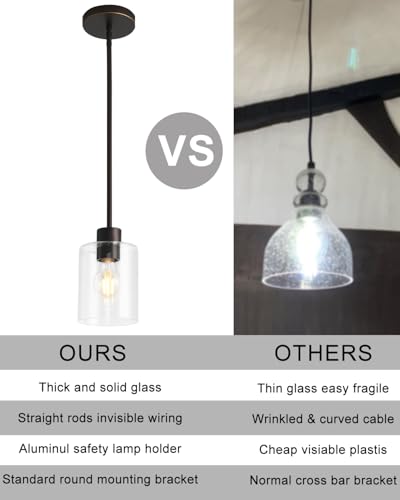Brown and Gold Pendant Lights Kitchen Island - Clear Glass Pendant Light Fixture Multiple Stems Rods 3 Units 12 Inch 3 Units 4 Inch (1 Pack Brown and Gold Downrod) - color: Brown and Gold 1PK