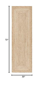 SAFAVIEH Natural Fiber Collection Runner Rug - 2'6" x 6', Natural & Ivory, Handmade Farmhouse Boho Coastal Rustic Jute, Ideal for High Traffic Areas in Living Room, Bedroom (NF885B) - size: 2'6" x 6' (Runner)