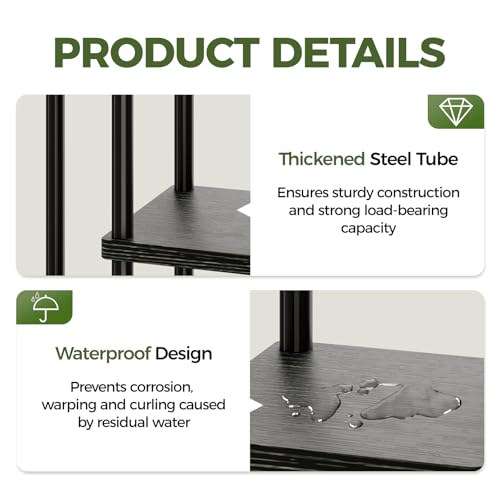 Bamworld Tall Plant Stand Indoor, 6 Tier Metal Plant Shelf for Multiple Plants, Tiered Flower Pot Stands for Patio Garden Balcony Living Room Bedroom, Black - color: Black, size: 6 Tier