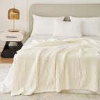 WESHIONGOO Throw Blanket for Couch Soft Knit Throw Blanket with Chenille Yarn Non-Shedding, Chenille Blanket for Living Room Bed Sofa (Cream White, 50"*60") - color: Cream White