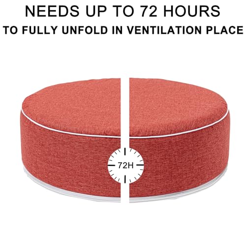 Round Floor Cushions - 20" x 6" Indoor-Outdoor Flexible Seating for Home Decor, Picnics, Yoga Studios & Meditation Spaces Modern Foam-Filled Meditation Cushion (1, Orange, 20x20x6 Inches) - color: Orange