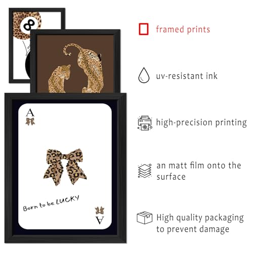 ANERZA 16 PCS Framed Leopard Wall Art Decor, Cheetah Wall Prints for Bedroom, Preppy Gallery Wall Frame Set, Trendy Posters for Living Room Aesthetic, Funky Collage Kit, Dorm Artwork - color: Brown, size: 12"x15" Framed